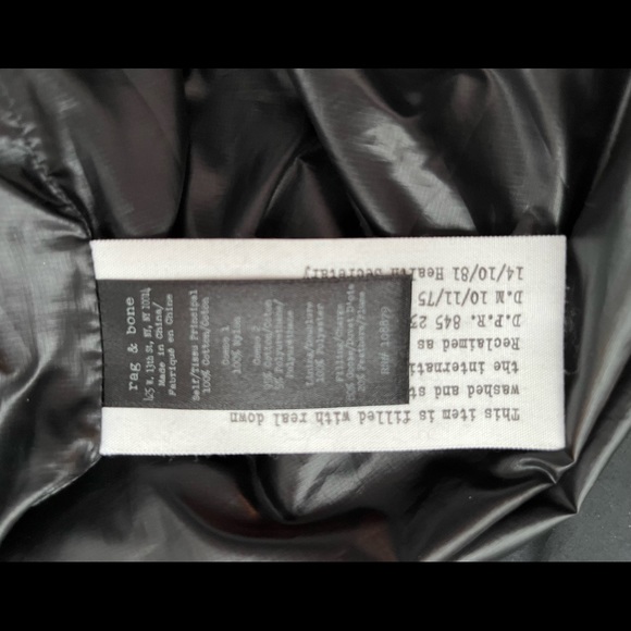RAG & BONE Puffer Coat Jacket Black - Picture 7 of 8